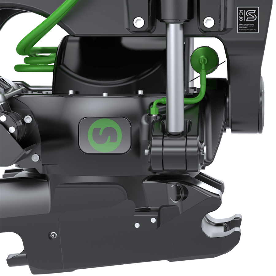 Tiltrator XTR20 SQ60-5 – zbliżenie siłownika hydraulicznego, korpusu i szybkozłącza