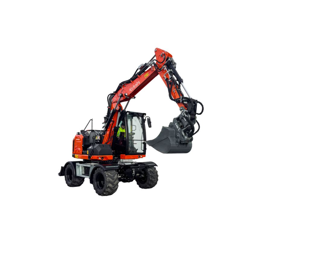 Koparka kołowa Kubota KW095 z podniesioną łyżką